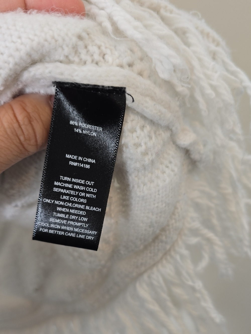 Frye White Pointelle Fringe Crew Sweater - Picture 5 of 6